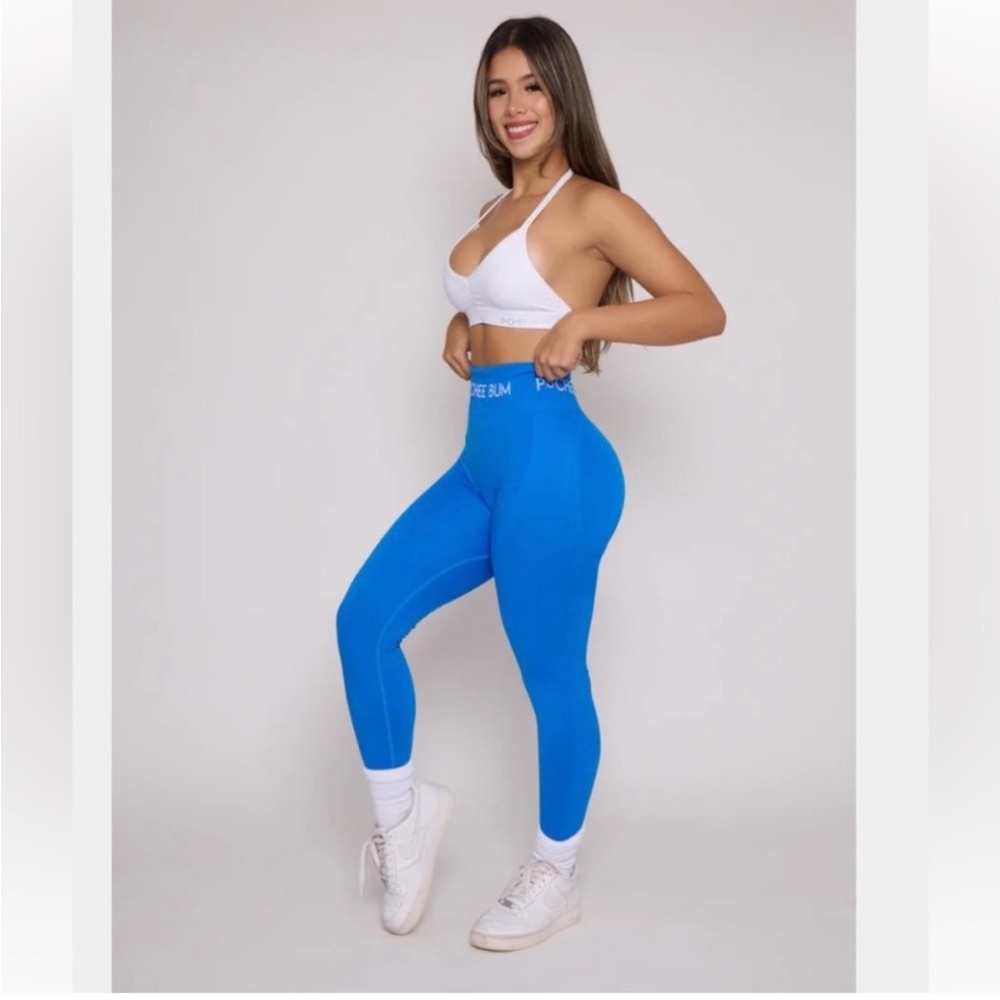 🔥 Pchee bum leggings scrunch butt blue Pcheebum pochee gym active sexy